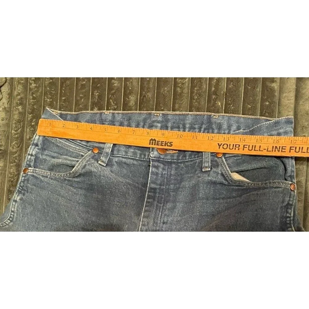 Mens Vintage WRANGLER 34x32” WORK Jeans Straight Medium Wash 13MWZ USA